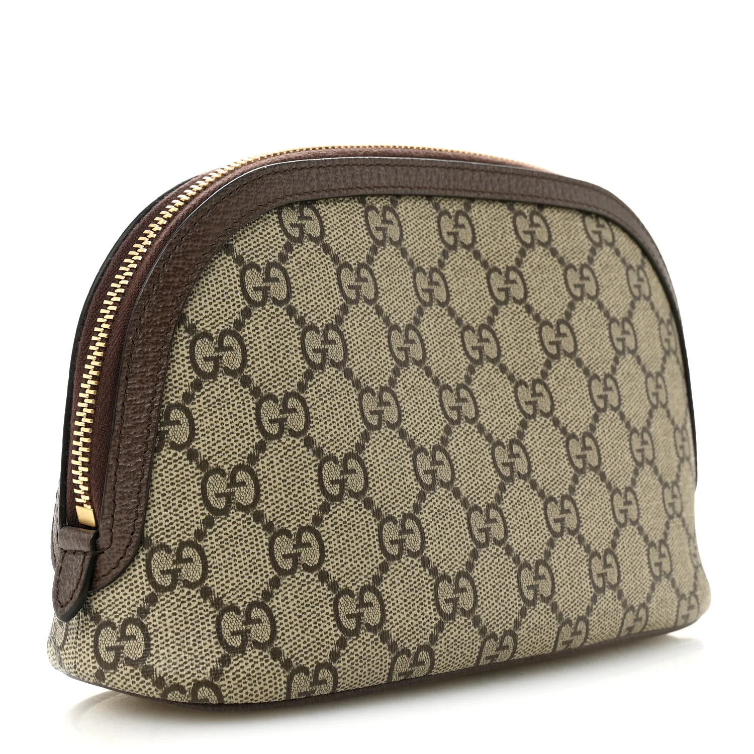 GG Supreme Monogram Textured Calfskin Web Large Ophidia Cosmetic Case Beige Ebony New Acero - Image 3