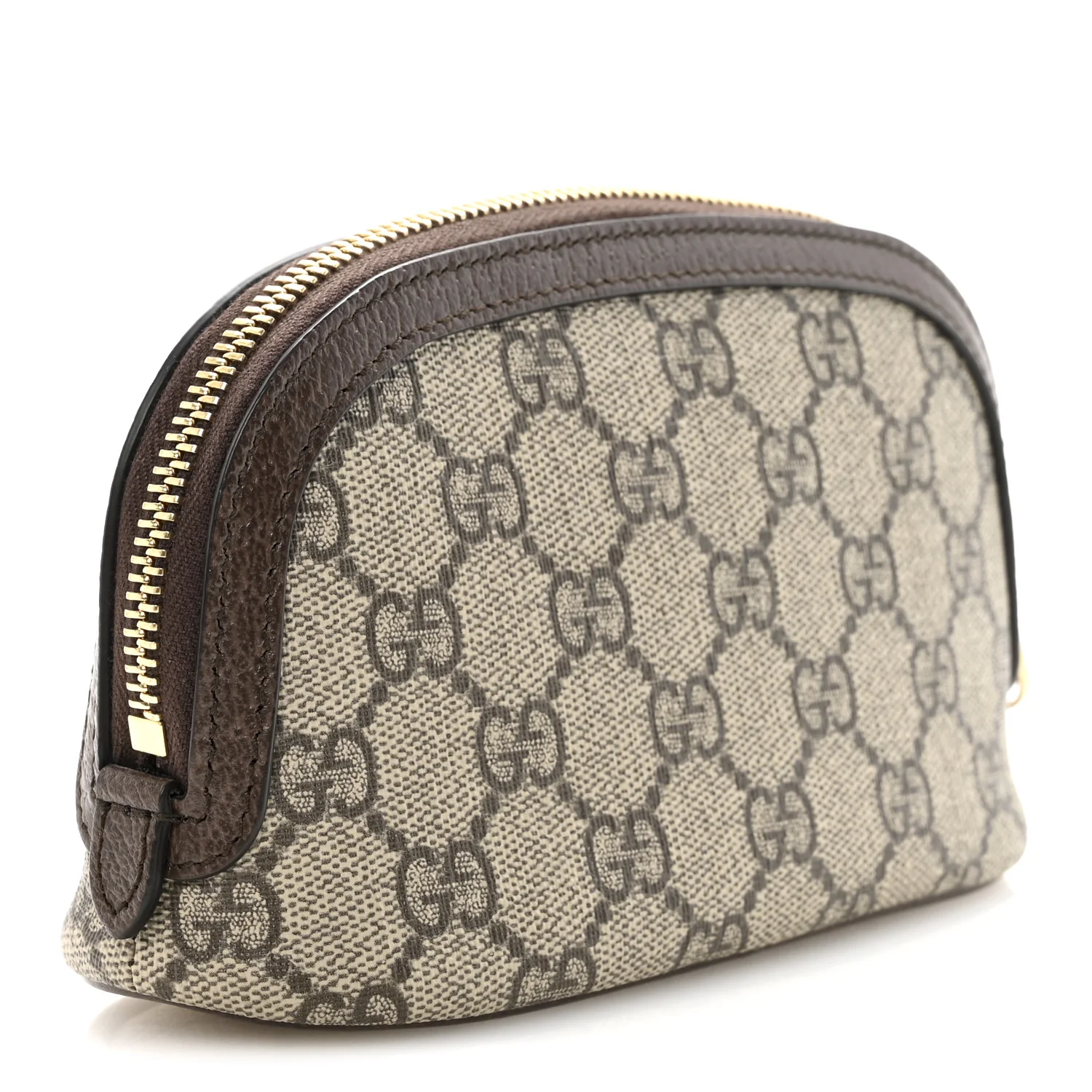 GG Supreme Monogram Textured Calfskin Web Medium Ophidia Cosmetic Case Beige Ebony New Acero - Image 3