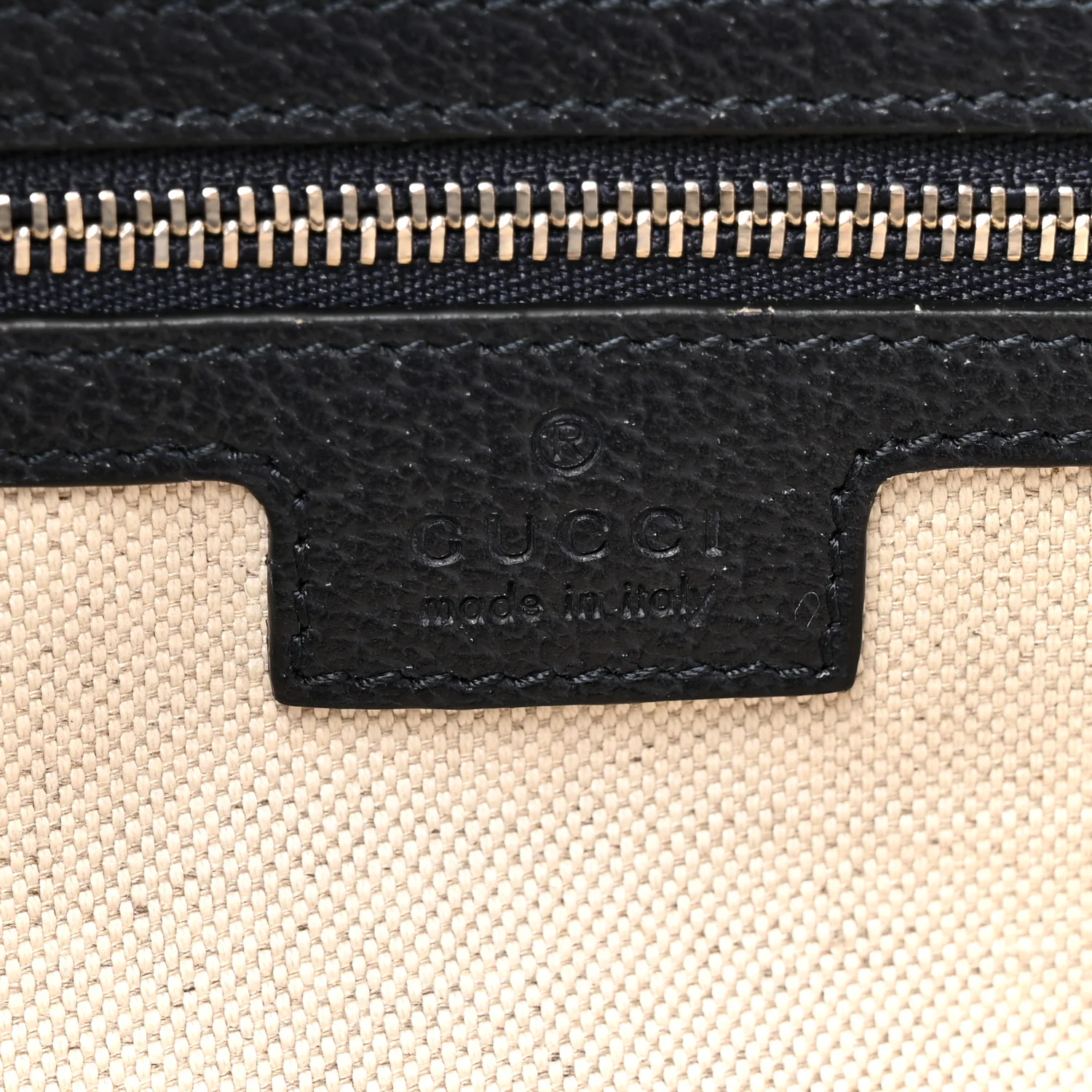 GG Supreme Monogram Textured Calfskin Web Medium Ophidia Shopping Tote Beige Blue - Image 6
