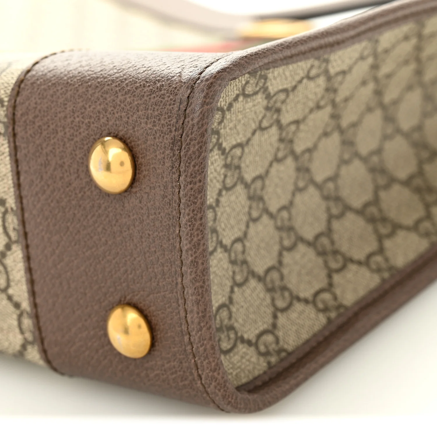 GG Supreme Monogram Textured Calfskin Web Medium Ophidia Slip Handle Tote Beige Ebony New Acero - Image 10