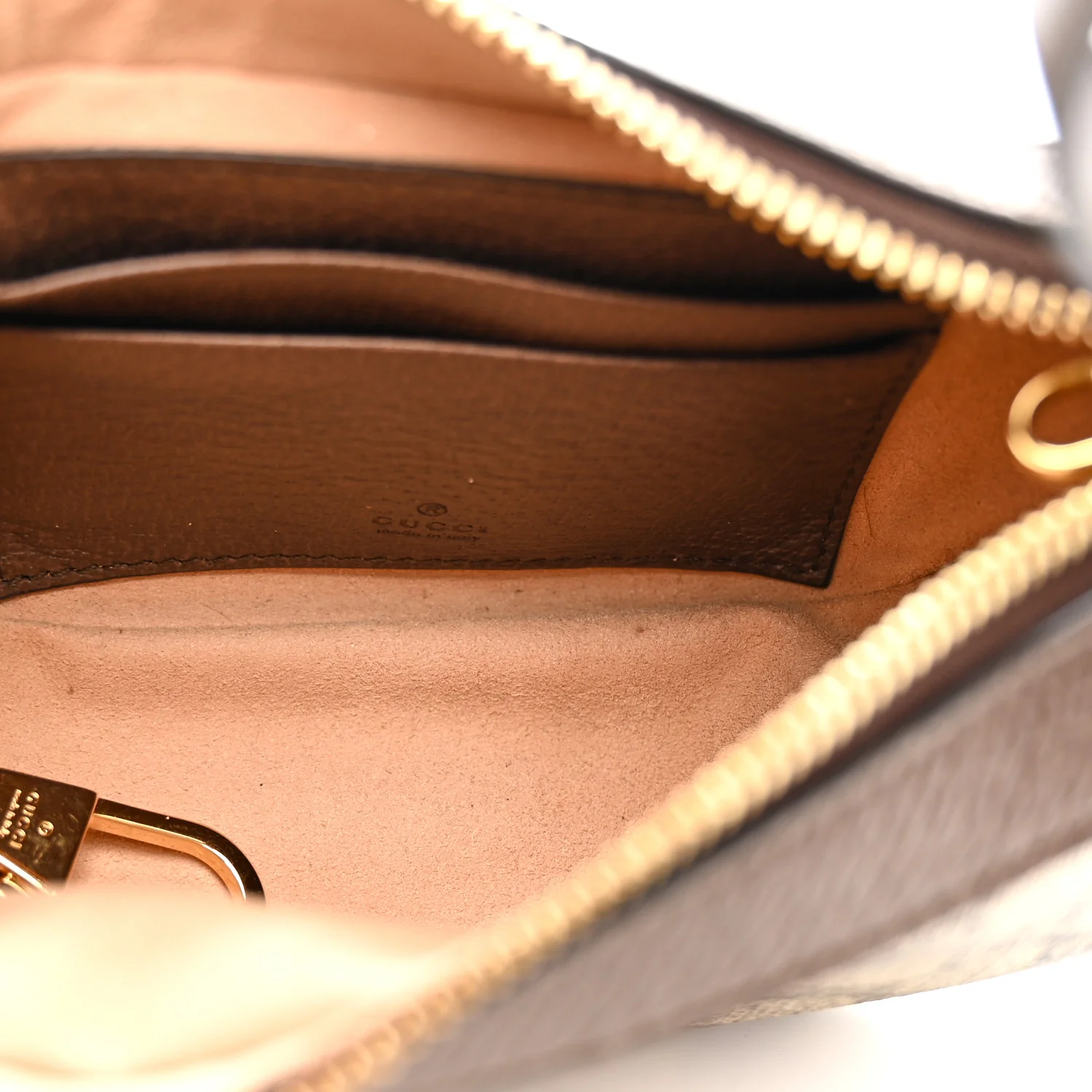 GG Supreme Monogram Textured Calfskin Web Mini Ophidia Half Moon Hobo Beige Ebony New Acero - Image 5