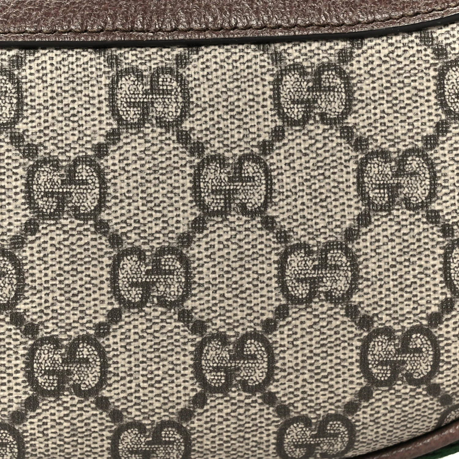GG Supreme Monogram Textured Calfskin Web Mini Ophidia Half Moon Hobo Beige Ebony New Acero - Image 8