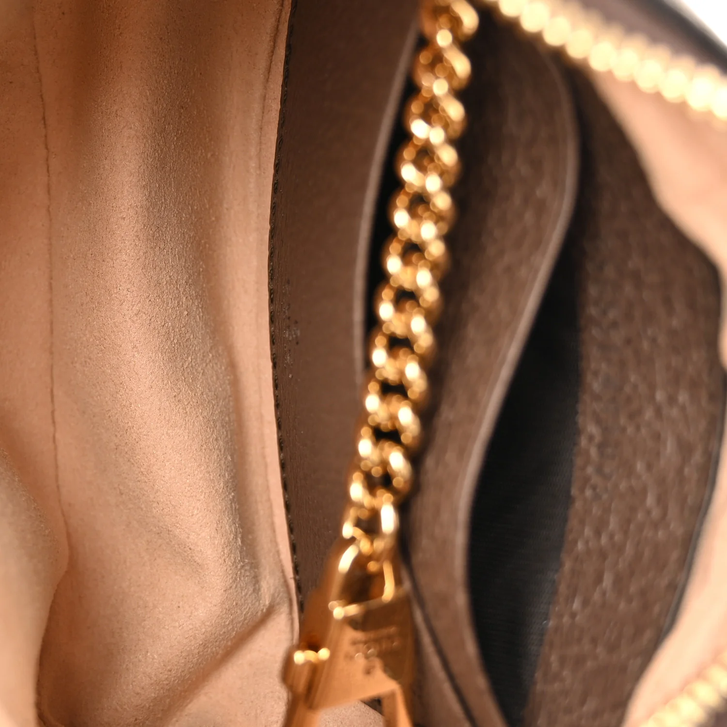 GG Supreme Monogram Textured Calfskin Web Mini Ophidia Half Moon Hobo Beige Ebony New Acero - Image 5
