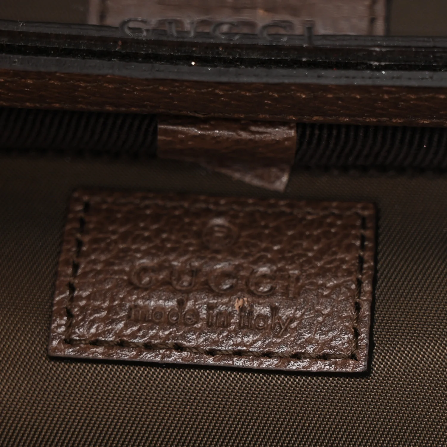 GG Supreme Monogram Textured Calfskin Web Ophidia Vanity Cosmetic Case Beige Ebony New Acero - Image 6