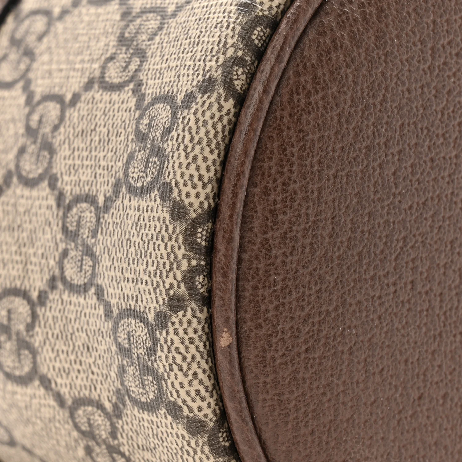 GG Supreme Monogram Textured Calfskin Web Ophidia Vanity Cosmetic Case Beige Ebony New Acero - Image 8