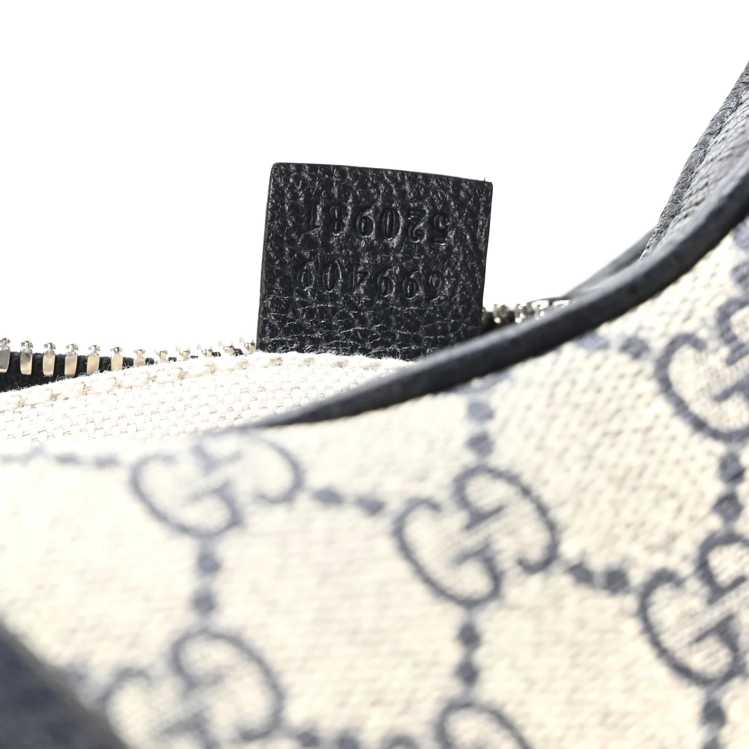 GG Supreme Monogram Textured Calfskin Web Small Attache Shoulder Bag Beige Blue - Image 13