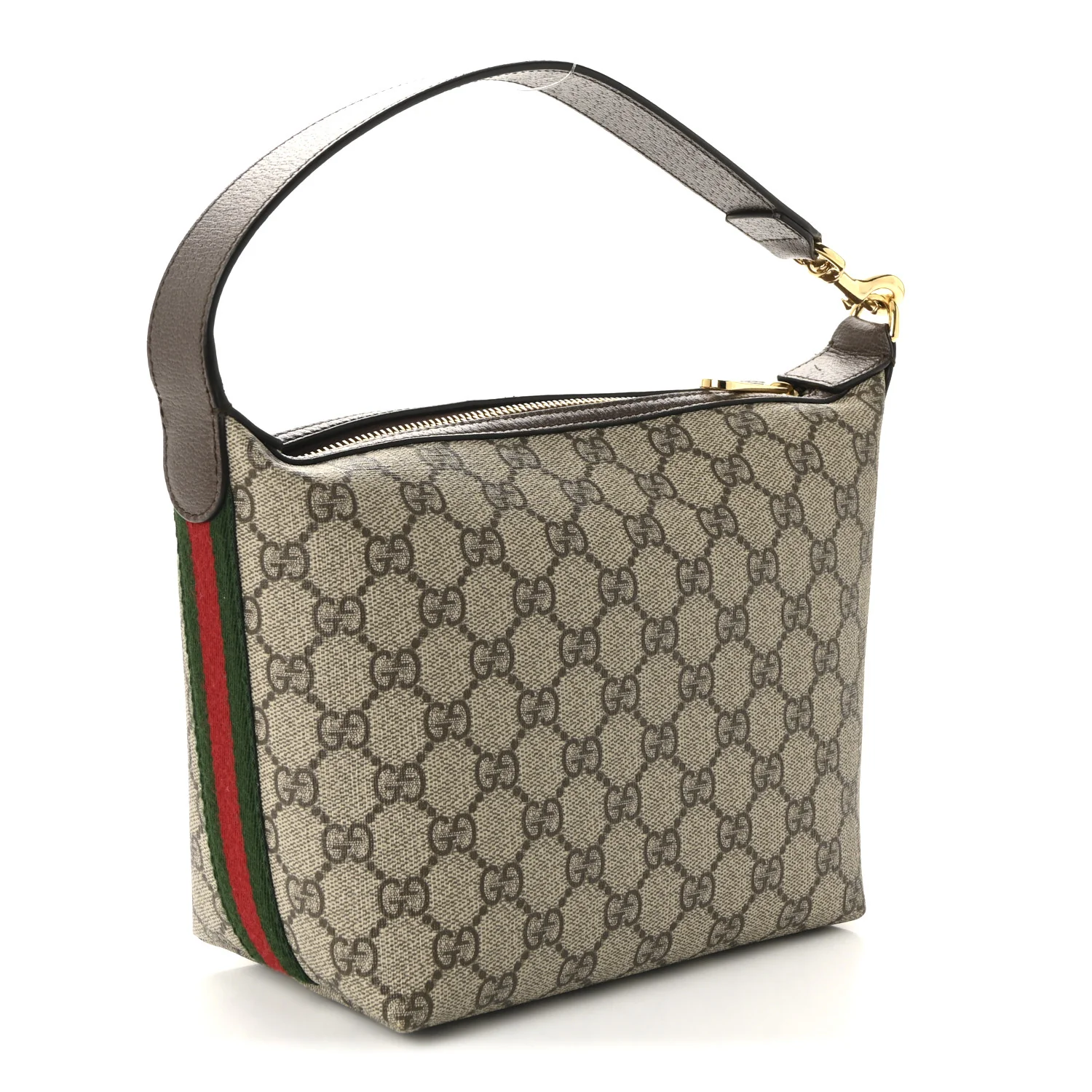 GG Supreme Monogram Textured Calfskin Web Super Mini Ophidia Shoulder Bag Beige Ebony New Acero - Image 3