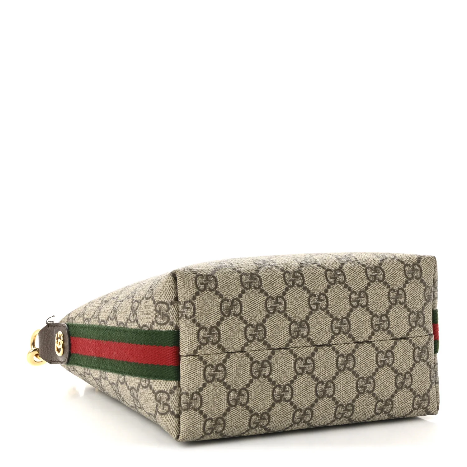 GG Supreme Monogram Textured Calfskin Web Super Mini Ophidia Shoulder Bag Beige Ebony New Acero - Image 4