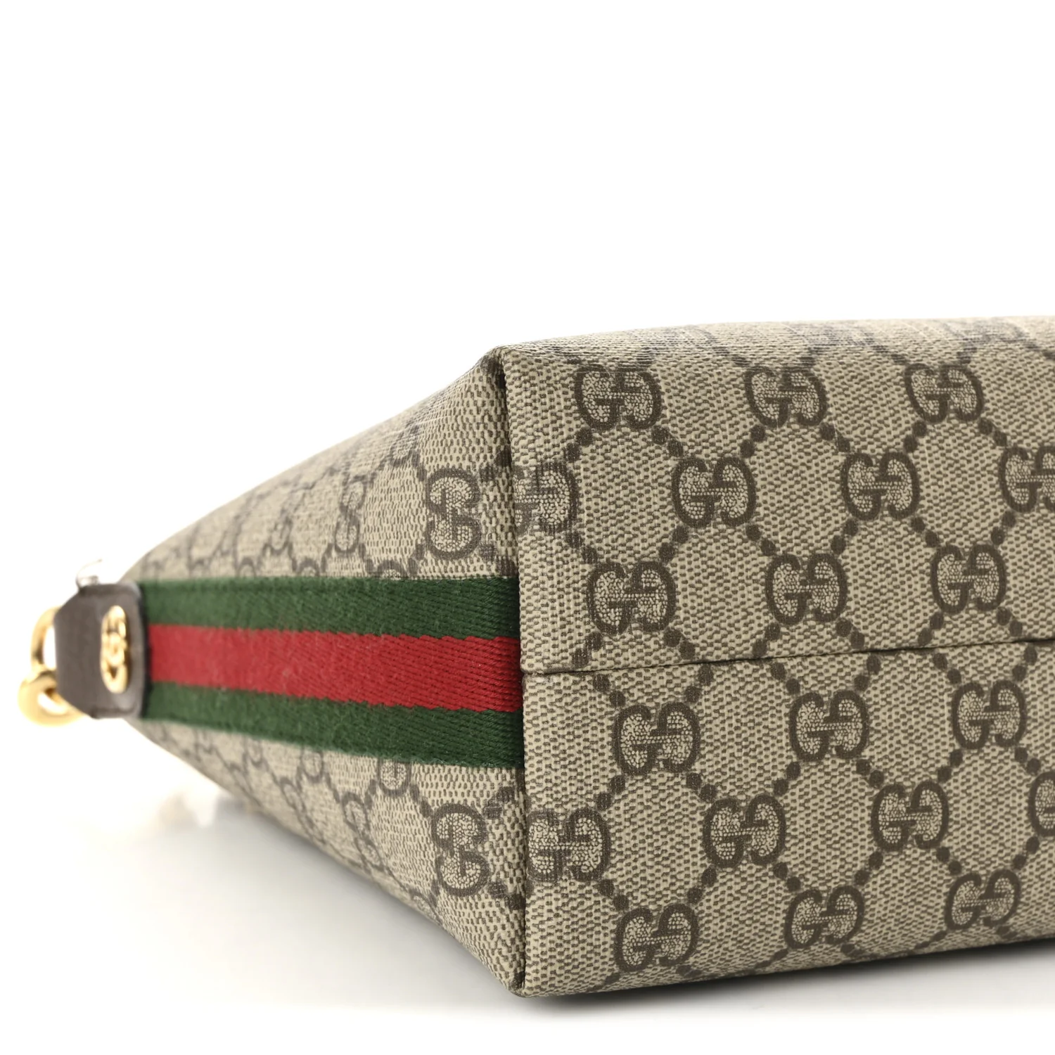 GG Supreme Monogram Textured Calfskin Web Super Mini Ophidia Shoulder Bag Beige Ebony New Acero - Image 8
