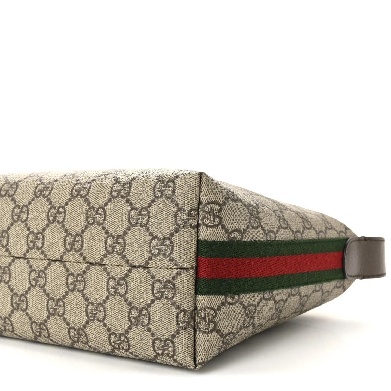GG Supreme Monogram Textured Calfskin Web Super Mini Ophidia Shoulder Bag Beige Ebony New Acero - Image 9