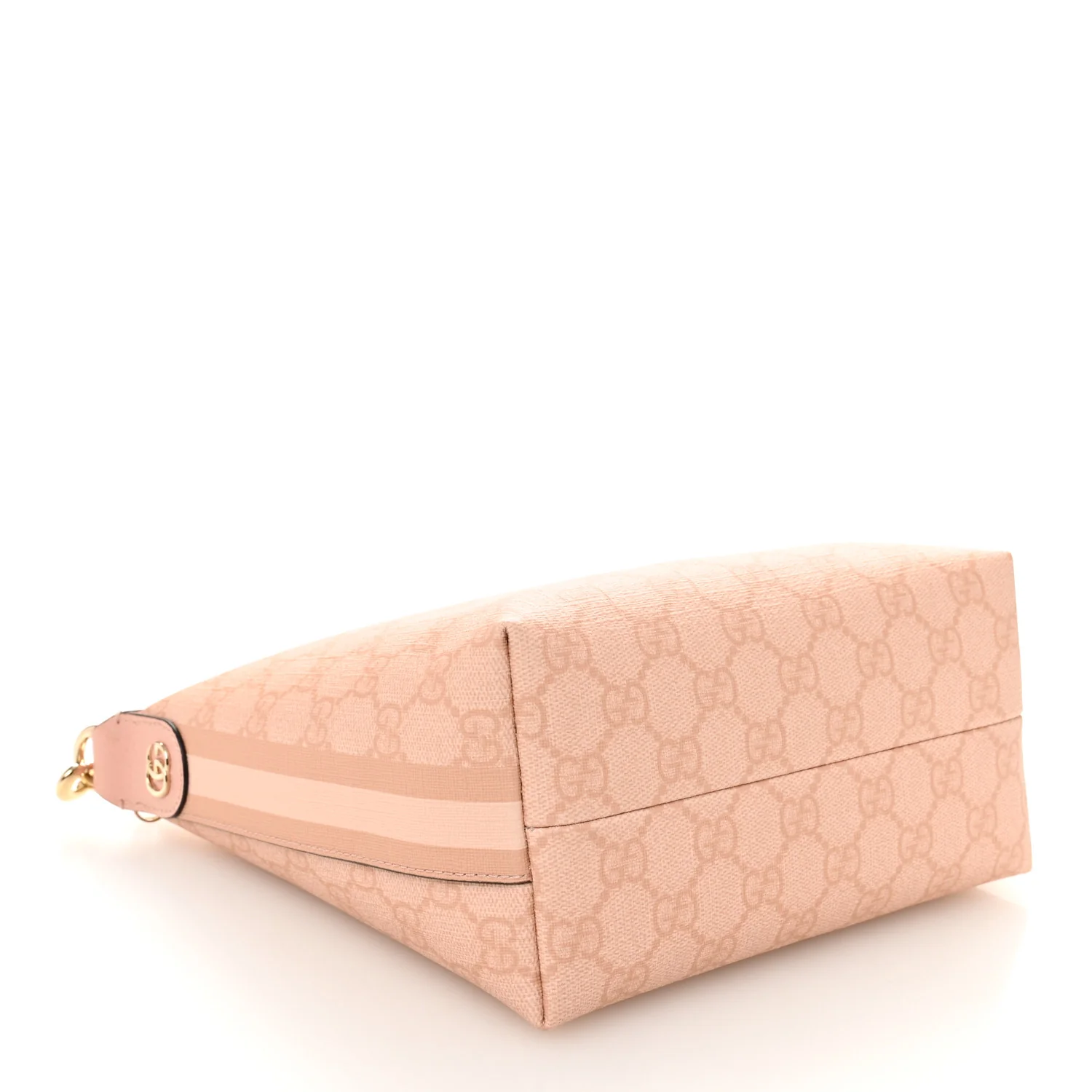 GG Supreme Monogram Textured Calfskin Web Super Mini Ophidia Shoulder Bag Pink - Image 4
