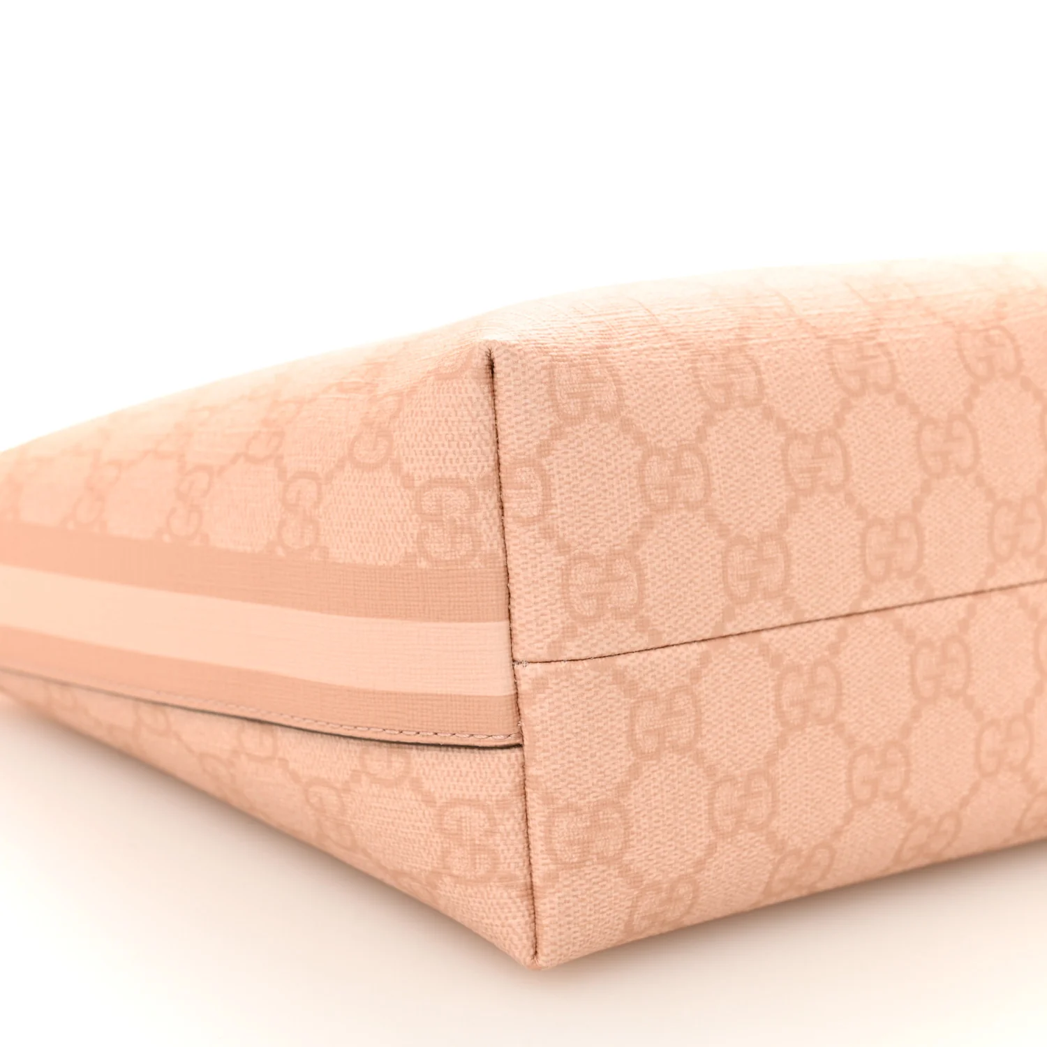 GG Supreme Monogram Textured Calfskin Web Super Mini Ophidia Shoulder Bag Pink - Image 9