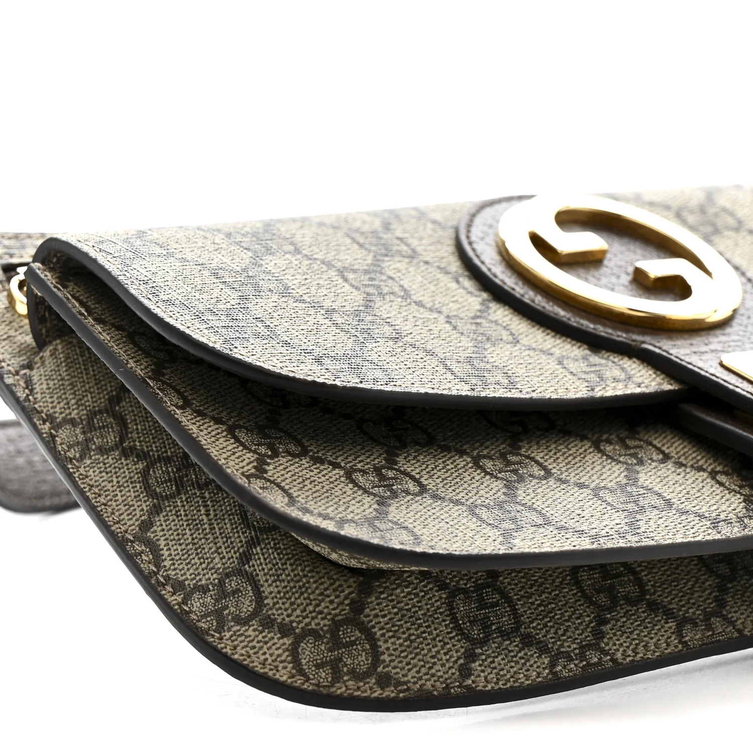 GG Supreme Monogram Textured Dollar Calfskin Blondie Belt Bag Beige Ebony New Acero - Image 10