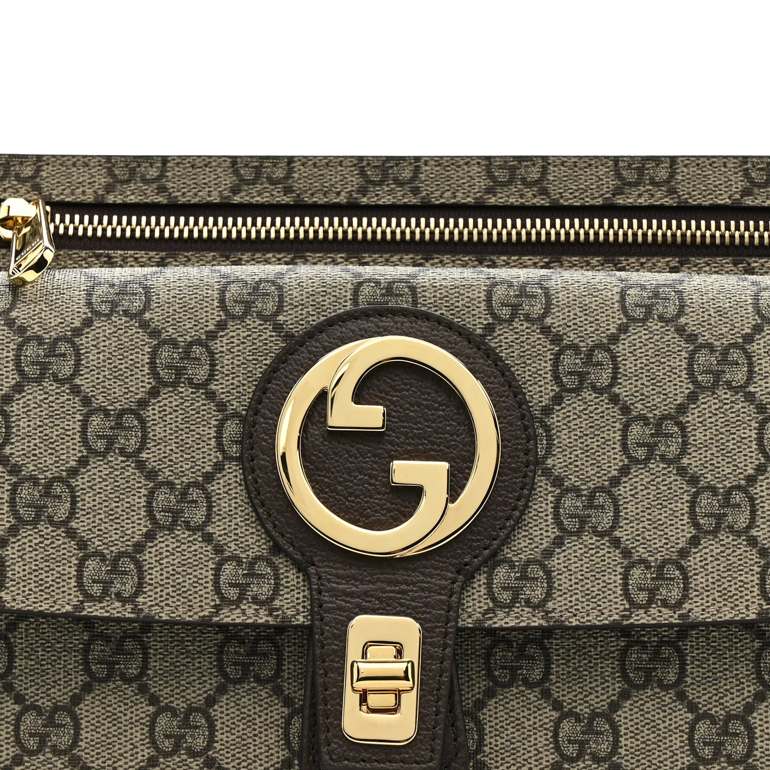 GG Supreme Monogram Textured Dollar Calfskin Blondie Belt Bag Beige Ebony New Acero - Image 9