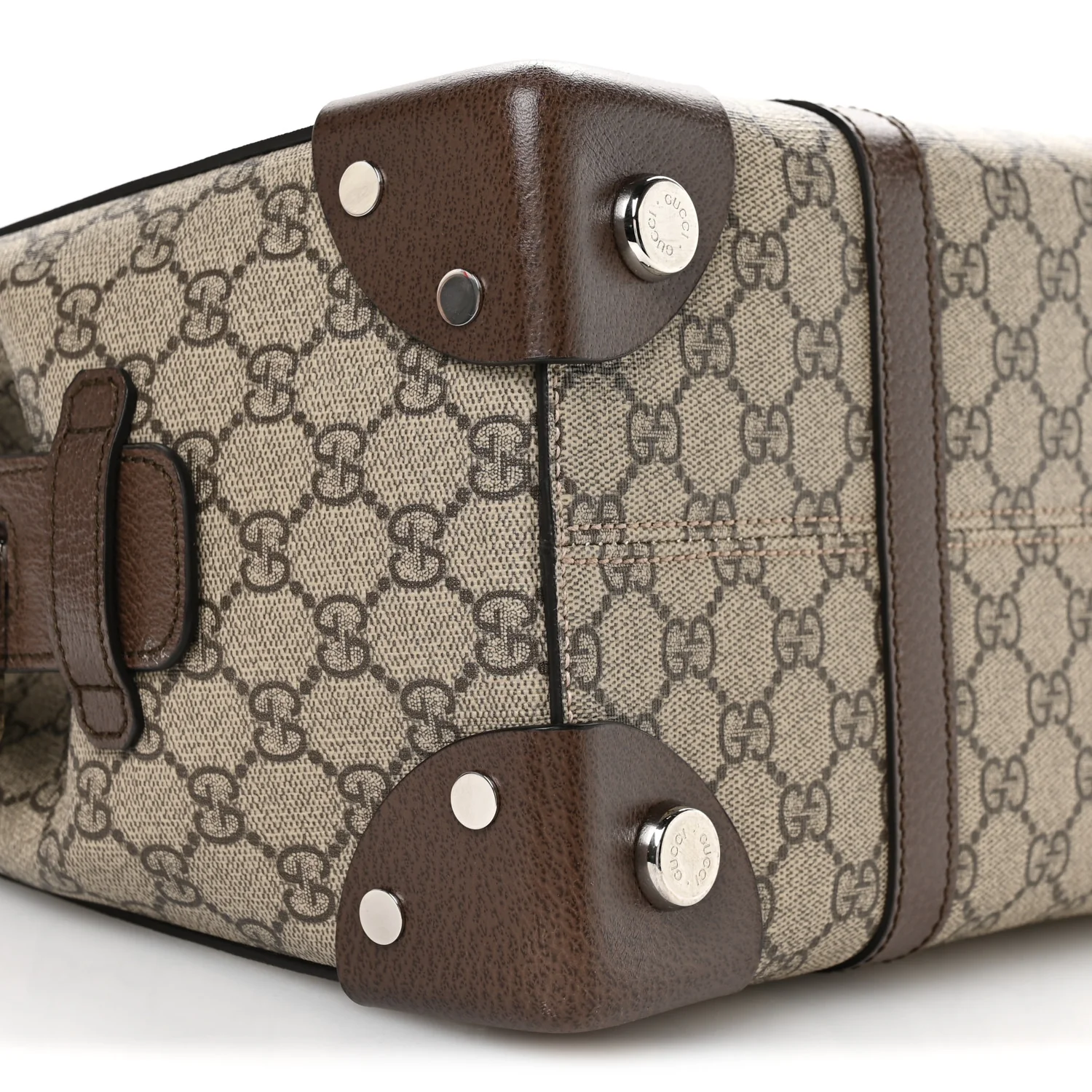 GG Supreme Monogram Textured Dollar Calfskin Medium Detail Tote Beige Ebony New Acero - Image 9