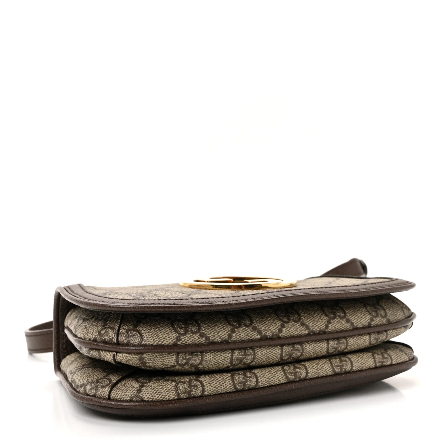 GG Supreme Monogram Textured Dollar Calfskin Mini Blondie Chain Shoulder Flap Bag Beige Ebony New Acero - Image 3