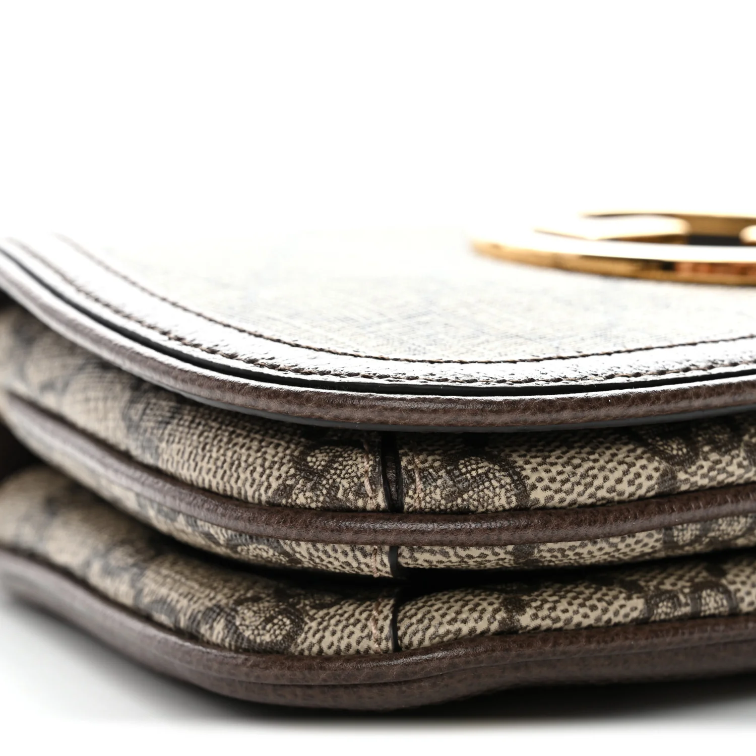 GG Supreme Monogram Textured Dollar Calfskin Mini Blondie Chain Shoulder Flap Bag Beige Ebony New Acero - Image 8