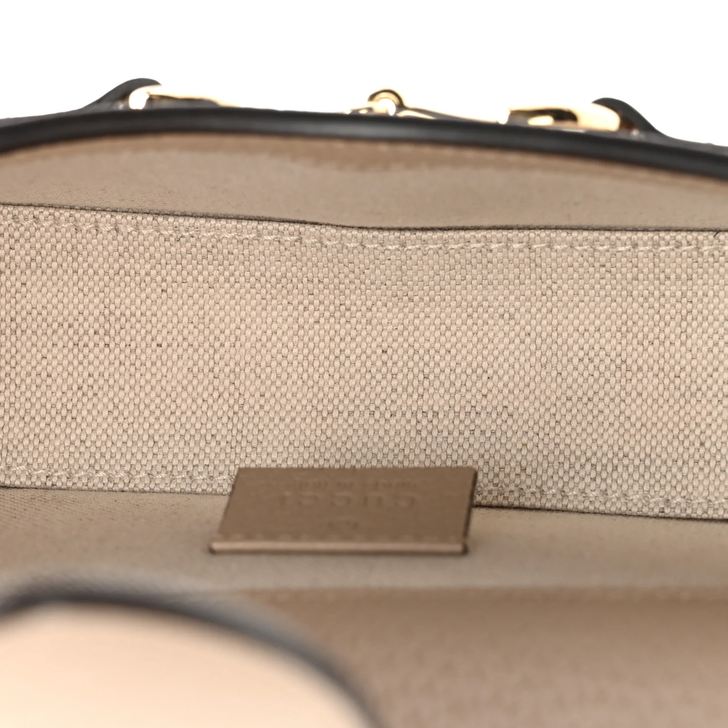 GG Supreme Monogram Textured Dollar Calfskin Mini Horsebit 1955 Shoulder Bag Beige Mystic White Oatmeal - Image 5