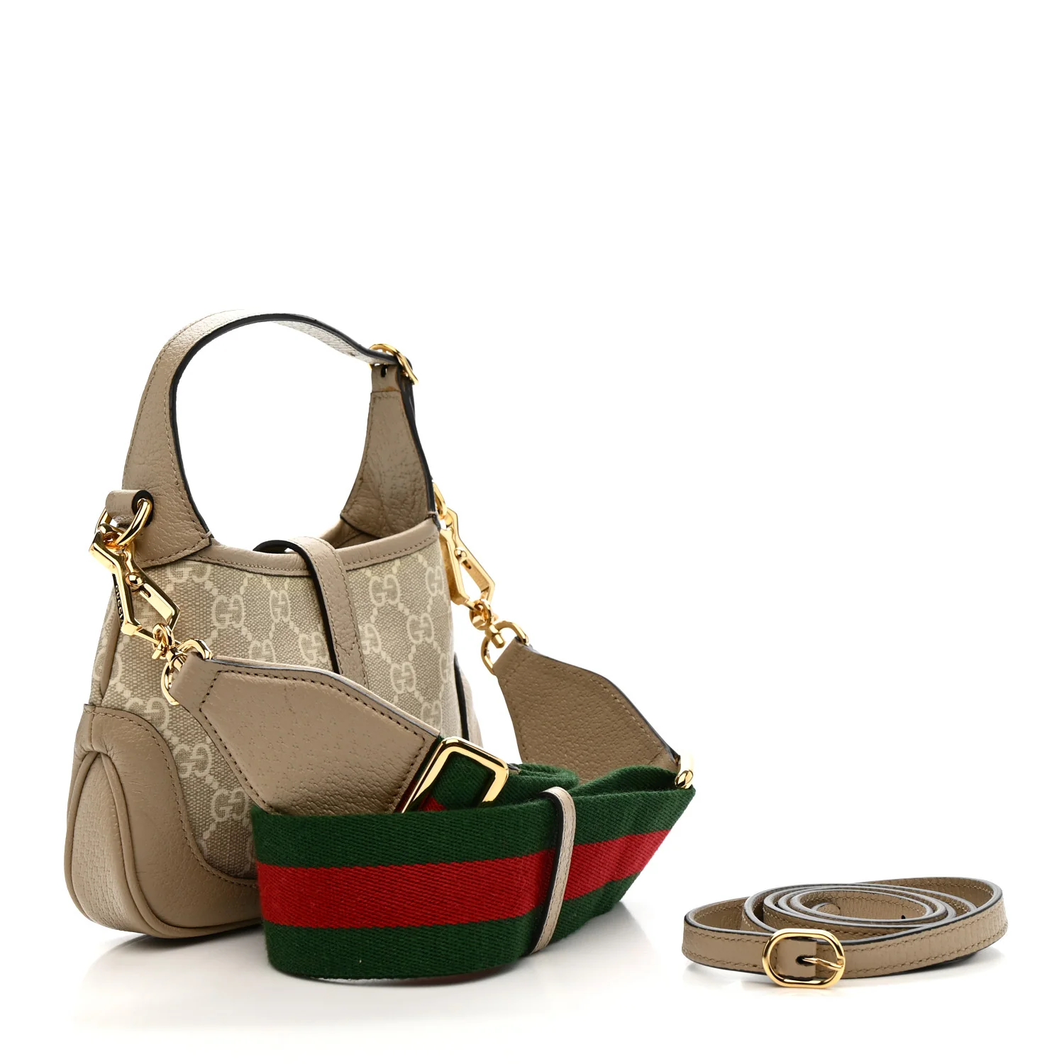 GG Supreme Monogram Textured Dollar Calfskin Mini Jackie 1961 Hobo Beige Mystic White Oatmeal - Image 3