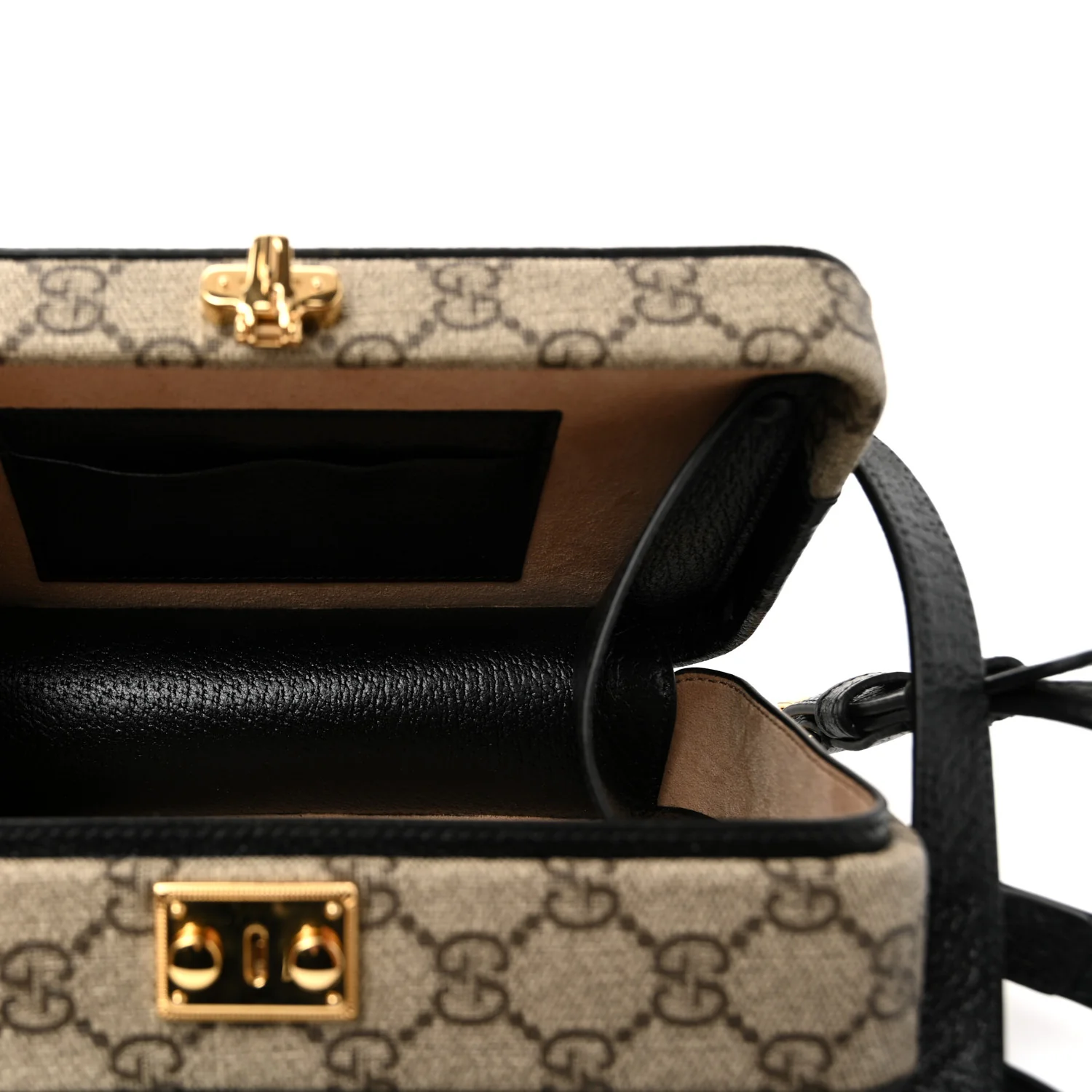 GG Supreme Monogram Textured Dollar Calfskin Mini New Basket Shoulder Bag Beige Ebony Black - Image 5