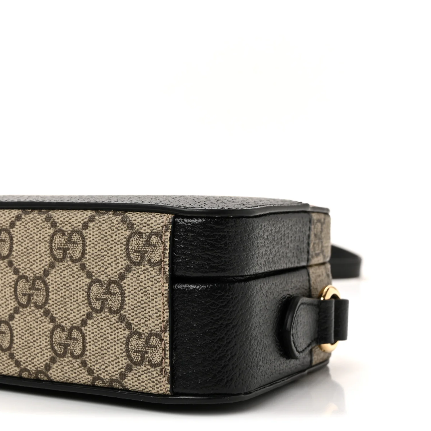 GG Supreme Monogram Textured Dollar Calfskin Mini New Basket Shoulder Bag Beige Ebony Black - Image 9