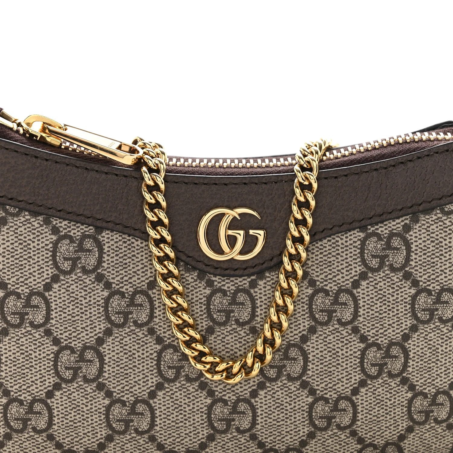 GG Supreme Monogram Textured Dollar Calfskin Mini Ophidia Chain Bag Beige Ebony - Image 8