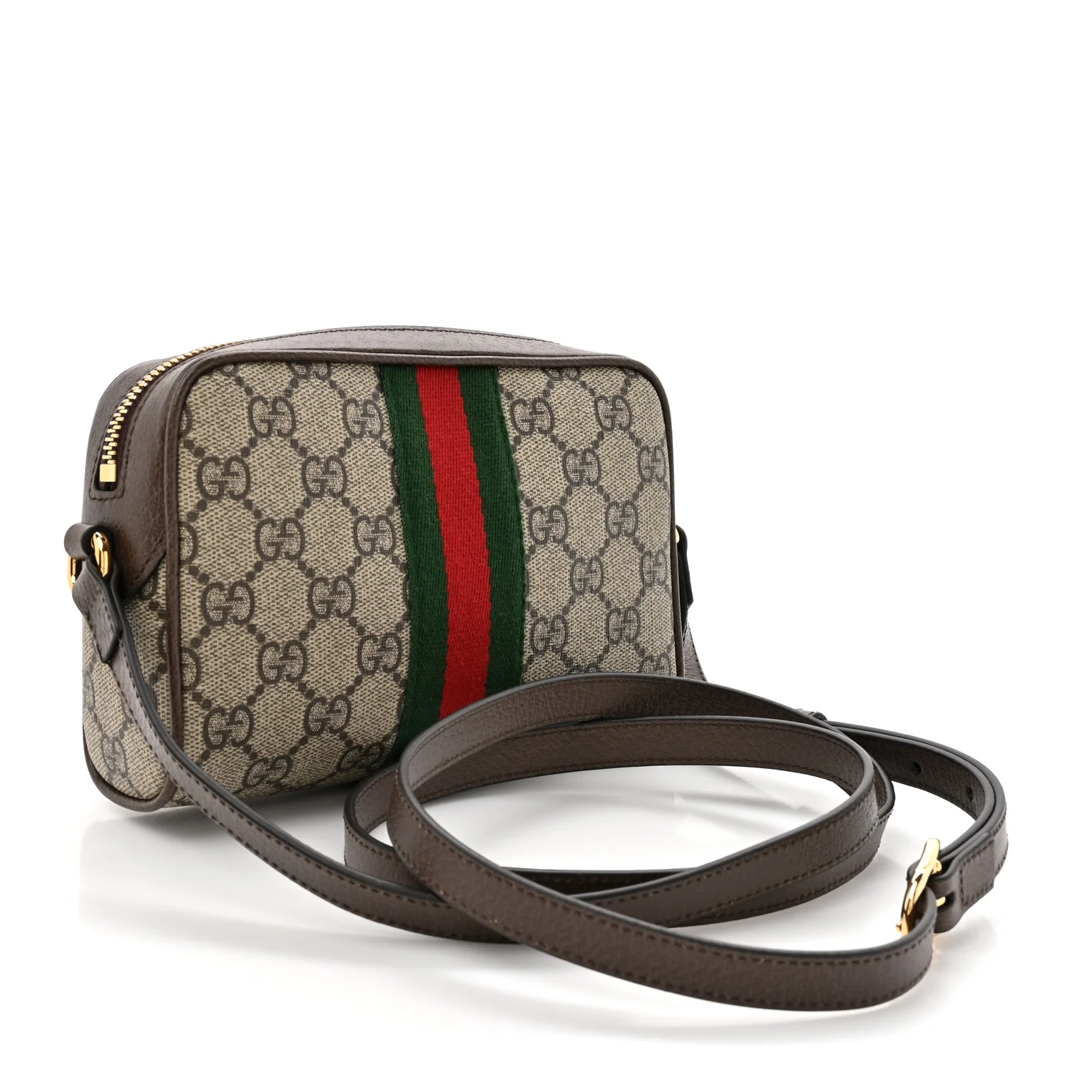 GG Supreme Monogram Textured Dollar Calfskin Mini Ophidia Shoulder Bag Beige Ebony New Acero - Image 3