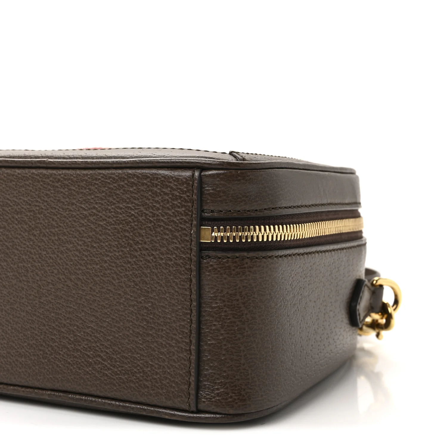 GG Supreme Monogram Textured Dollar Calfskin Mini Ophidia Top Handle Square Shoulder Bag Beige Ebony New Acero - Image 9