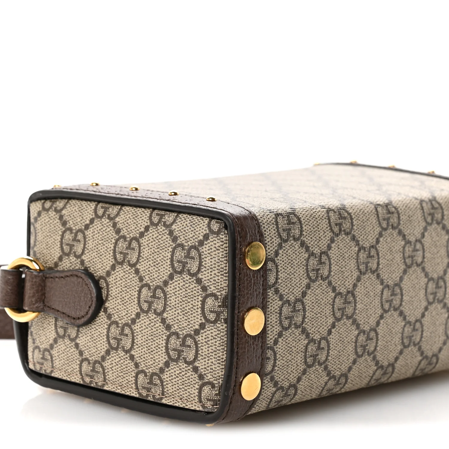 GG Supreme Monogram Textured Dollar Calfskin Mini Trunk Shoulder Bag Beige Ebony New Acero - Image 9