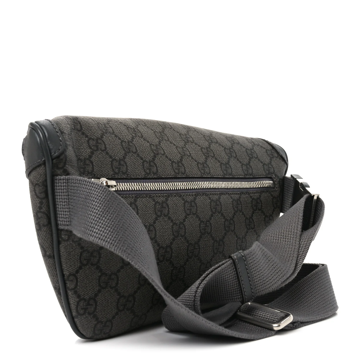 GG Supreme Monogram Textured Dollar Calfskin Ophidia Belt Bag Grey Black Graphite Grey - Image 3