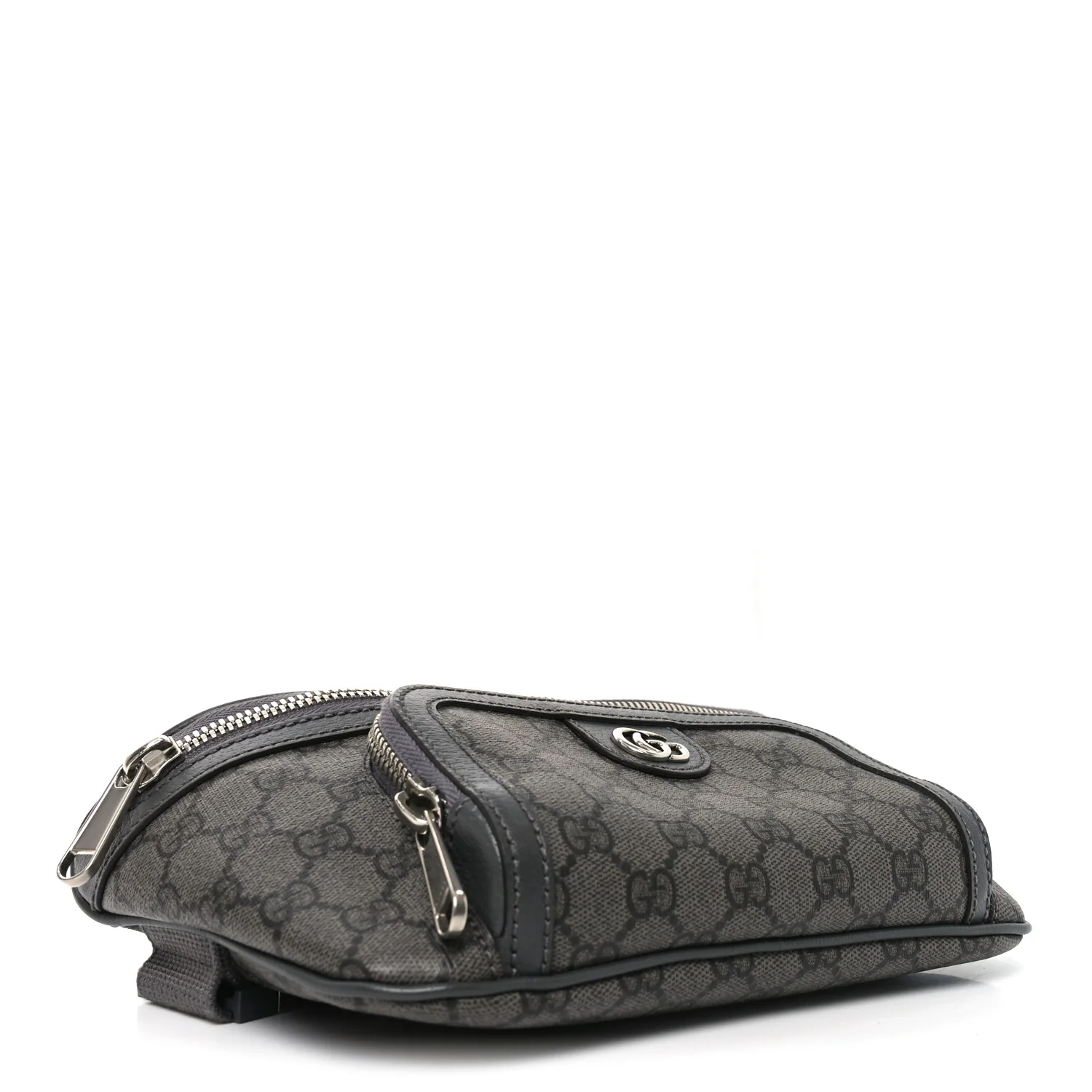 GG Supreme Monogram Textured Dollar Calfskin Ophidia Belt Bag Grey Black Graphite Grey - Image 4