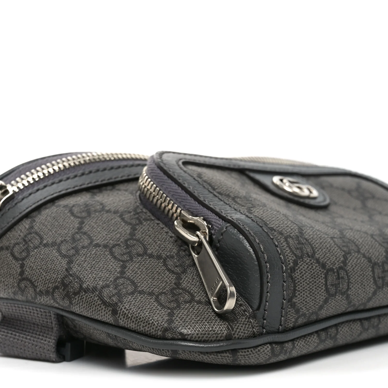 GG Supreme Monogram Textured Dollar Calfskin Ophidia Belt Bag Grey Black Graphite Grey - Image 8