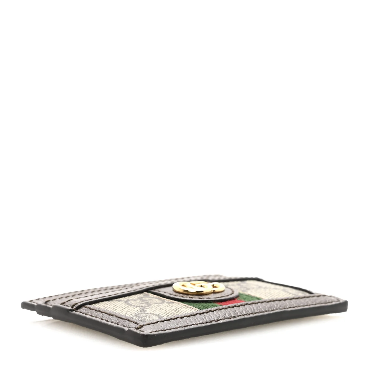GG Supreme Monogram Textured Dollar Calfskin Ophidia Card Holder Beige Ebony New Acero - Image 4
