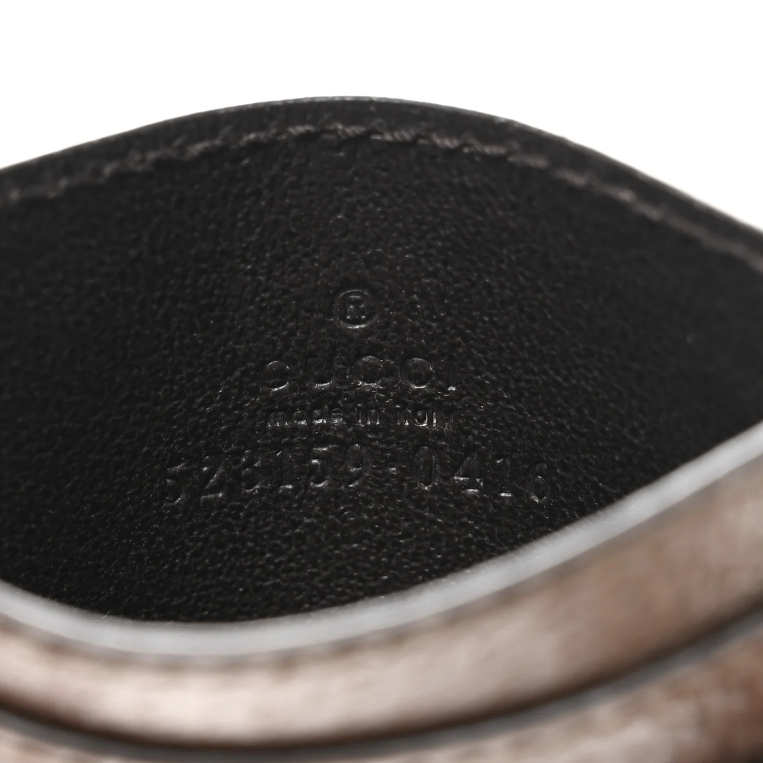 GG Supreme Monogram Textured Dollar Calfskin Ophidia Card Holder Beige Ebony New Acero - Image 5
