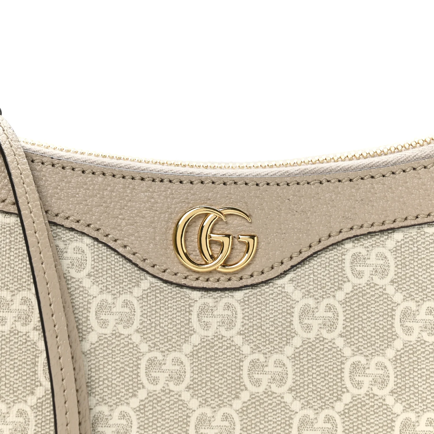 GG Supreme Monogram Textured Dollar Calfskin Small Ophidia Hobo Beige Mystic White Oatmeal - Image 14