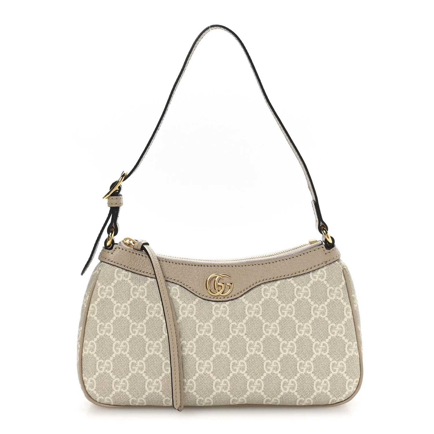 GG Supreme Monogram Textured Dollar Calfskin Small Ophidia Hobo Beige Mystic White Oatmeal - Image 2
