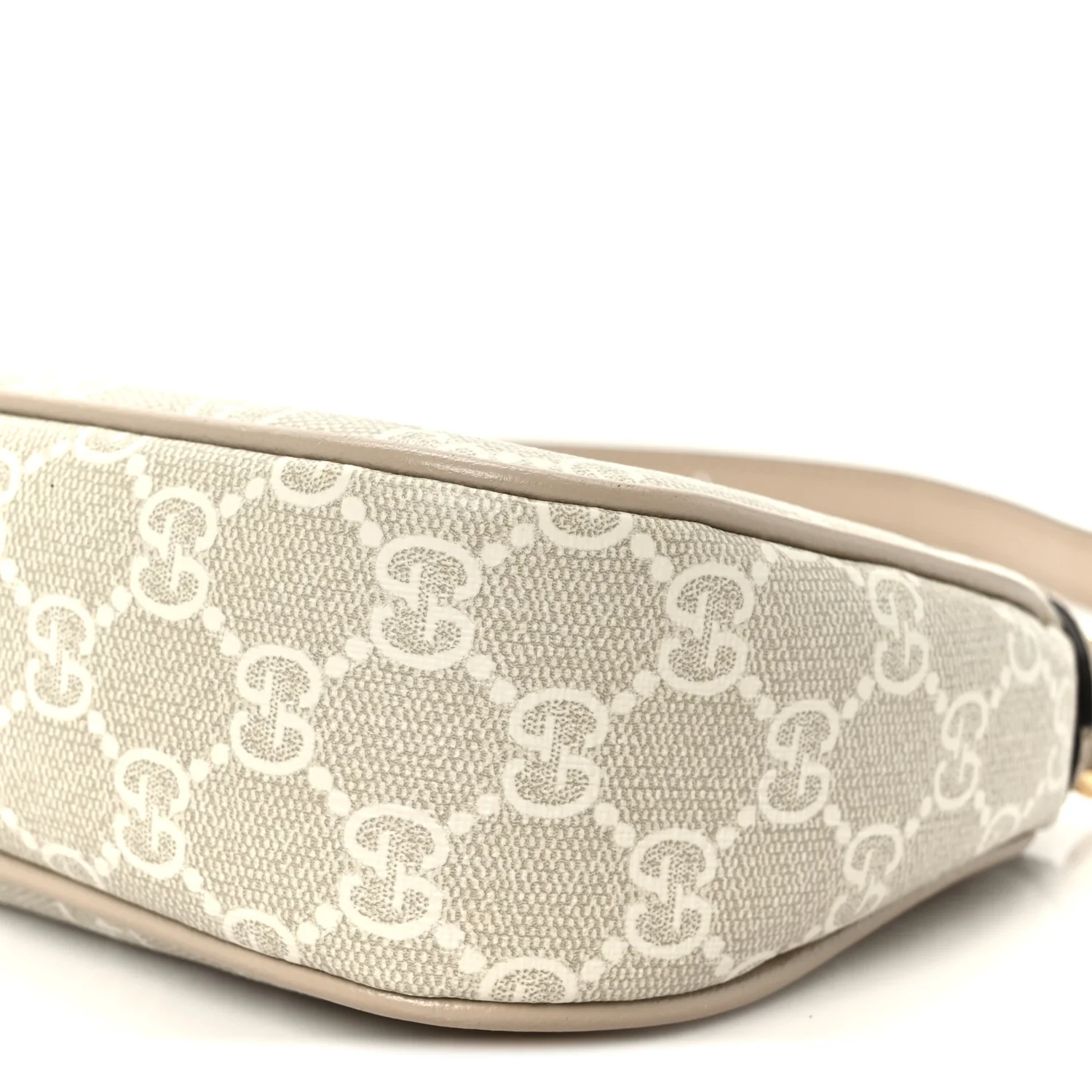GG Supreme Monogram Textured Dollar Calfskin Small Ophidia Hobo Beige Mystic White Oatmeal - Image 10