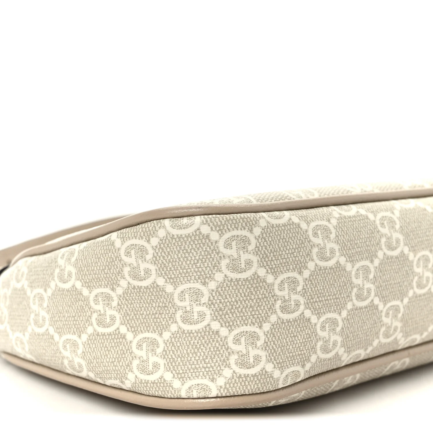 GG Supreme Monogram Textured Dollar Calfskin Small Ophidia Hobo Beige Mystic White Oatmeal - Image 9