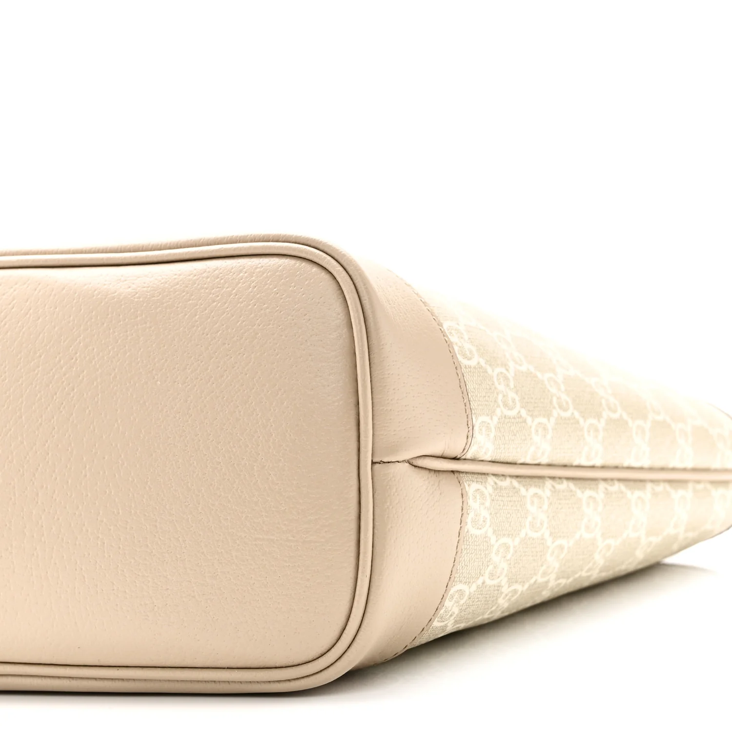 GG Supreme Monogram Textured Dollar Calfskin Small Ophidia Shoulder Tote Bag Beige Mystic White Oatmeal - Image 10