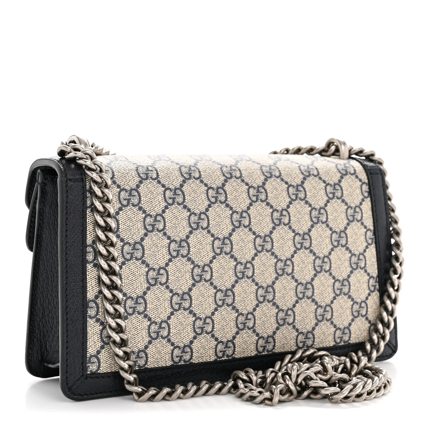 GG Supreme Monogram Textured Dollar Calfskin Small Rectangular Dionysus Shoulder Bag Beige Blue - Image 2