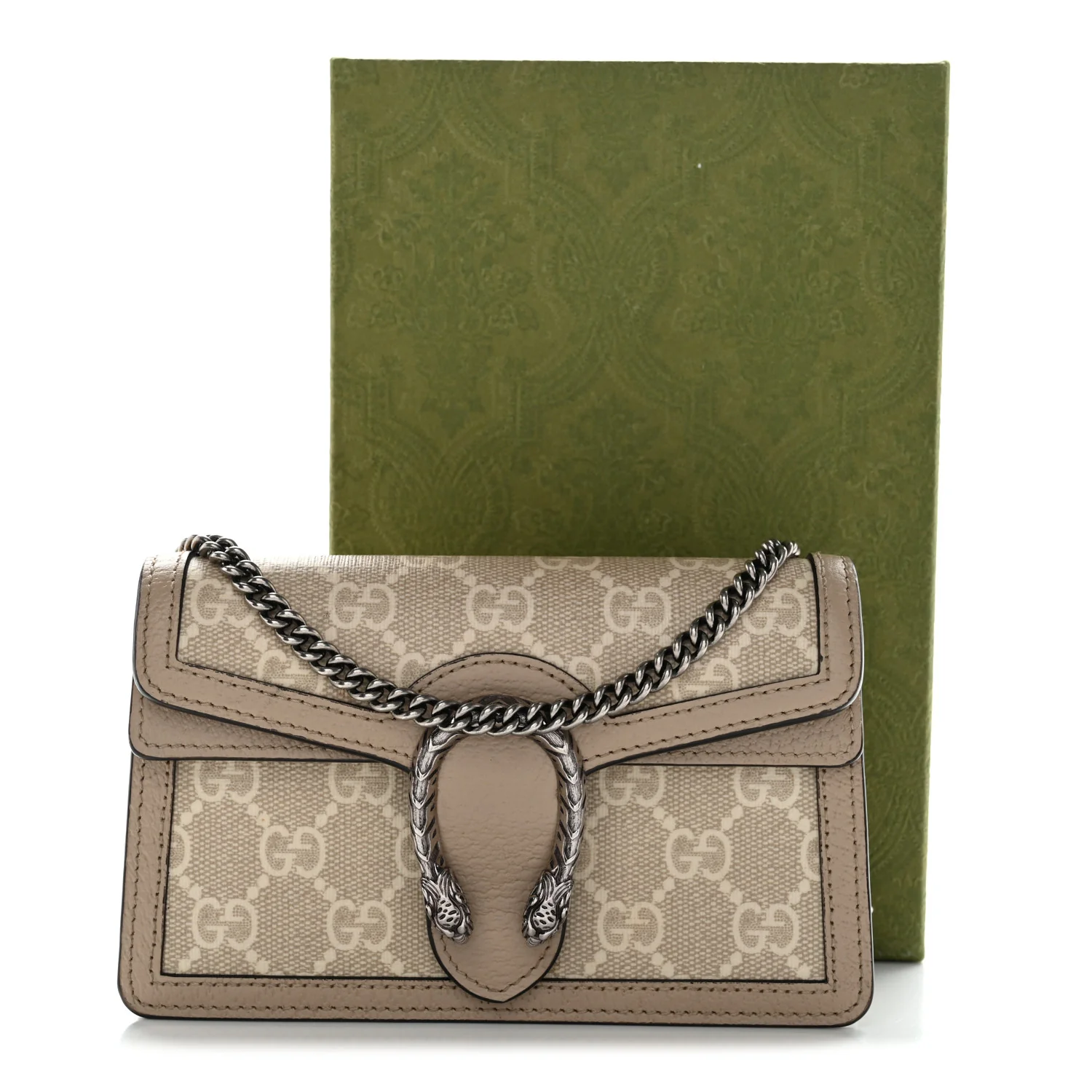 GG Supreme Monogram Textured Dollar Calfskin Super Mini Dionysus Shoulder Bag Beige Mystic White Oatmeal - Image 12