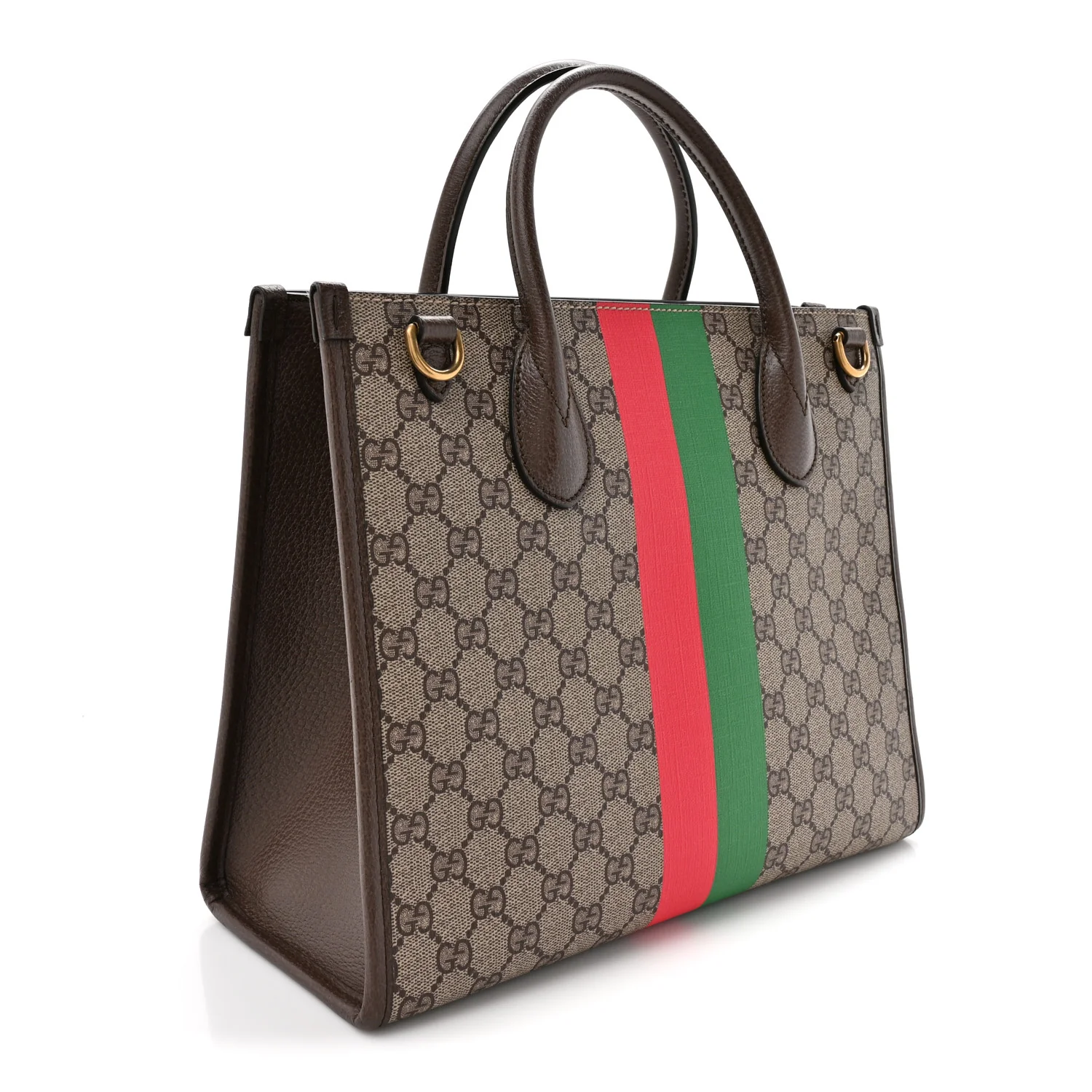 GG Supreme Monogram Textured Dollar Calfskin Web Gucci Tiger Small Retro Interlocking G Tote Bag Beige Ebony Live Red New Shamarock New Acero - Image 3