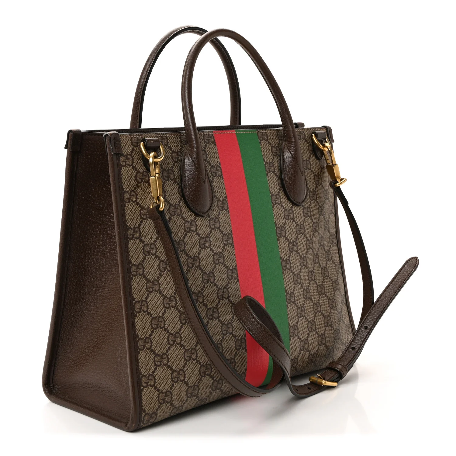 GG Supreme Monogram Textured Dollar Calfskin Web Gucci Tiger Small Retro Interlocking G Tote Bag Beige Ebony Live Red New Shamarock New Acero - Image 3