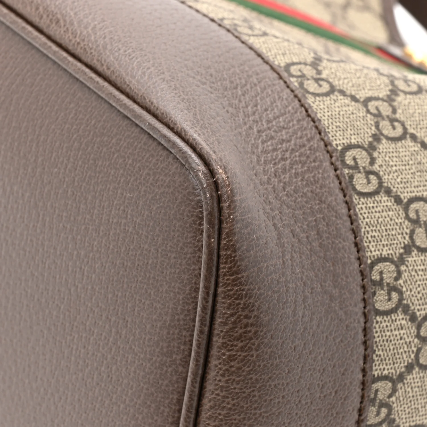 GG Supreme Monogram Textured Dollar Calfskin Web Large Ophidia Bucket Shoulder Bag Beige Ebony New Acero - Image 23