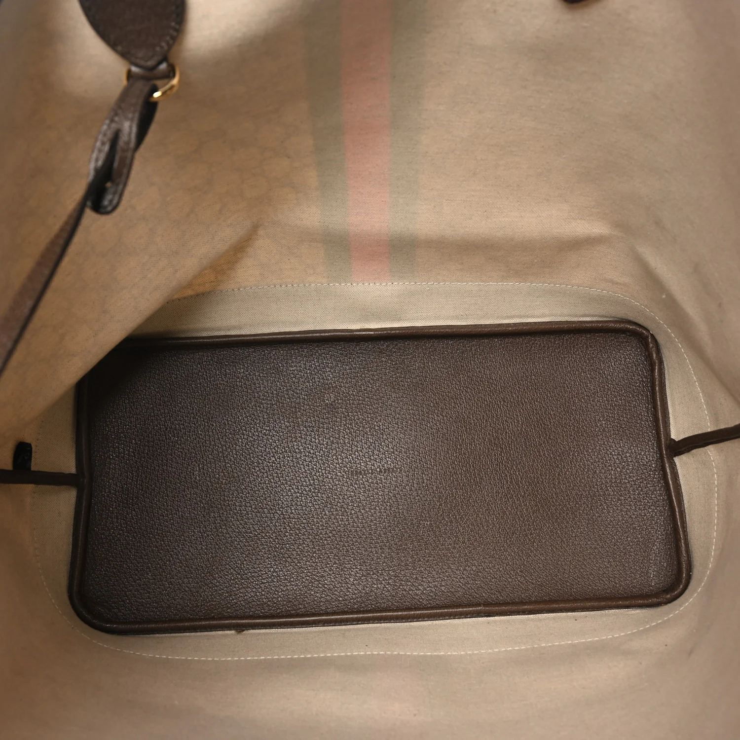 GG Supreme Monogram Textured Dollar Calfskin Web Large Ophidia Tote Beige Ebony New Acero - Image 6