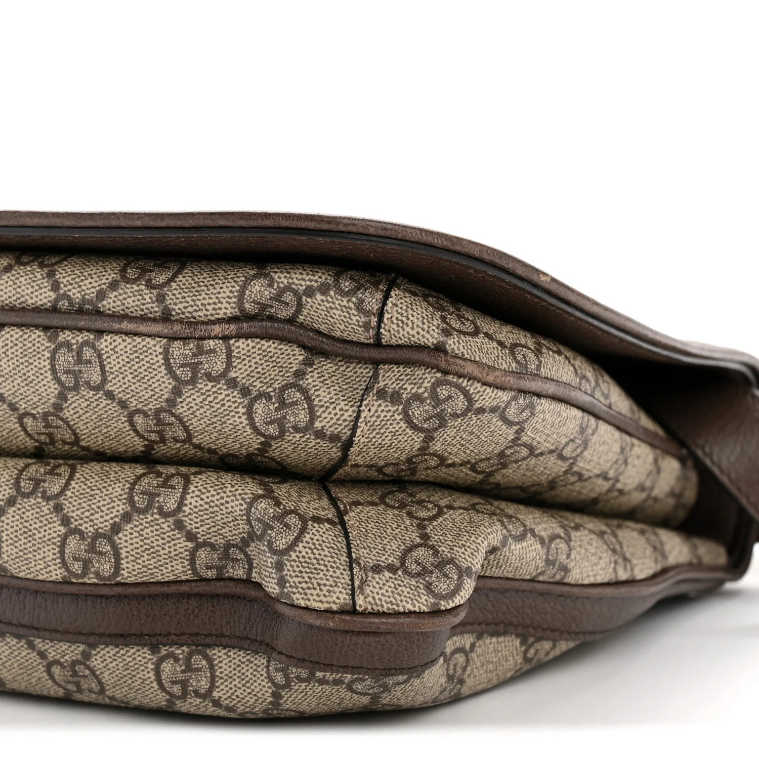 GG Supreme Monogram Textured Dollar Calfskin Web Medium Blondie Shoulder Flap Bag Beige Ebony New Acero - Image 10
