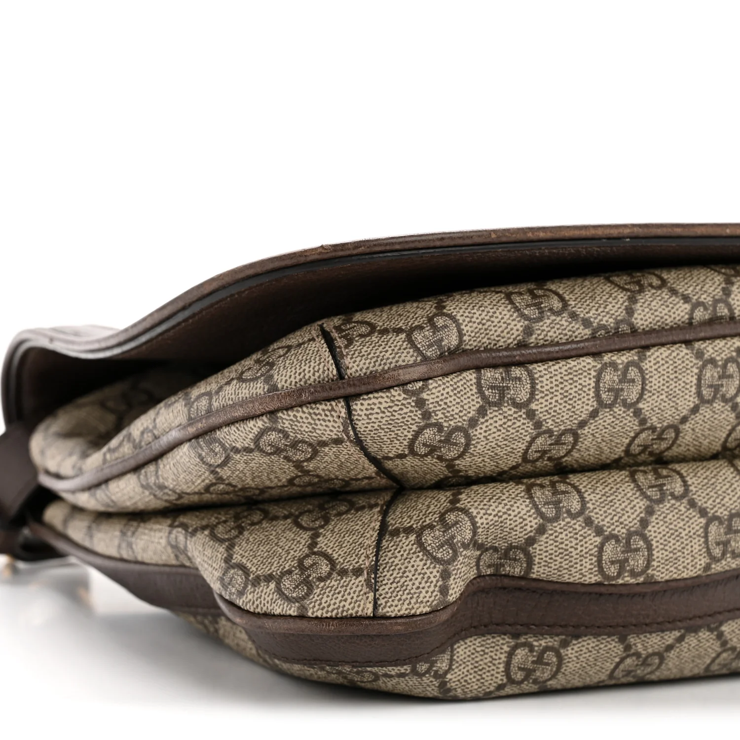 GG Supreme Monogram Textured Dollar Calfskin Web Medium Blondie Shoulder Flap Bag Beige Ebony New Acero - Image 9