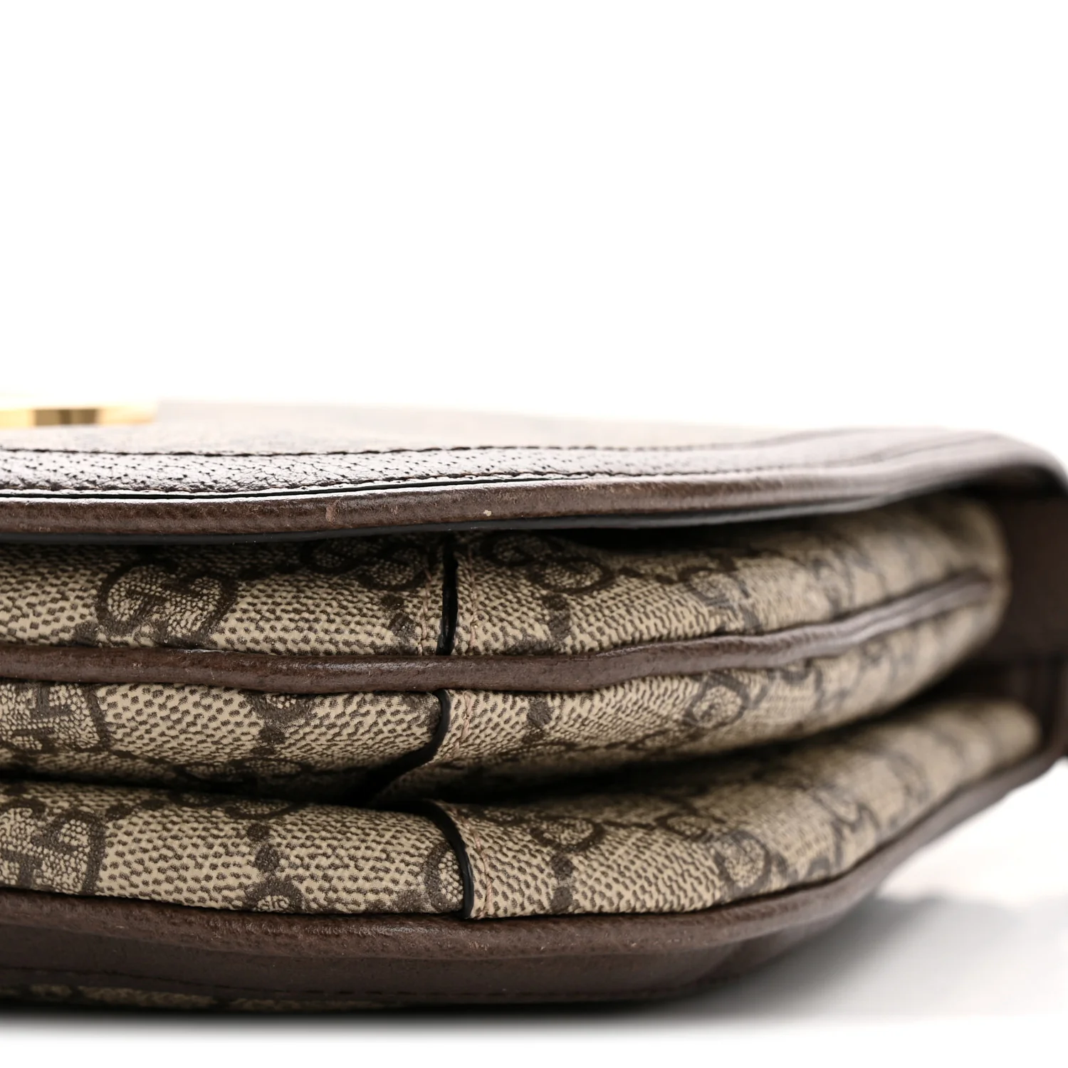 GG Supreme Monogram Textured Dollar Calfskin Web Medium Blondie Shoulder Flap Bag Beige Ebony New Acero - Image 10