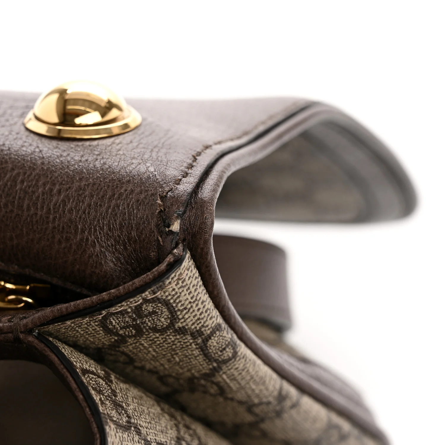 GG Supreme Monogram Textured Dollar Calfskin Web Medium Blondie Shoulder Flap Bag Beige Ebony New Acero - Image 11