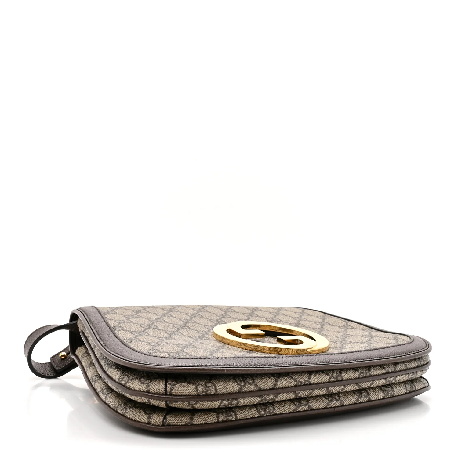 GG Supreme Monogram Textured Dollar Calfskin Web Medium Blondie Top Handle Shoulder Flap Bag Beige Ebony New Acero - Image 4